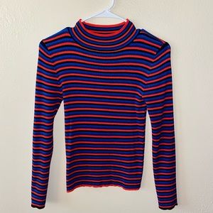 Striped Turtle Neck